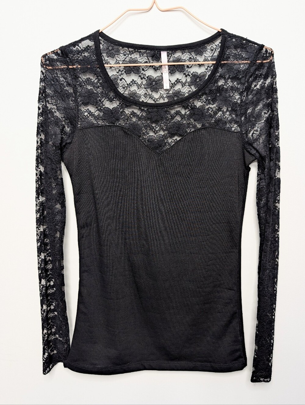 Y2K Black Lace Long Sleeve Layering Top Whimsygoth